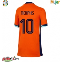 Camiseta Países Bajos Memphis Depay #10 Primera Equipación para mujer Eurocopa 2024 manga corta